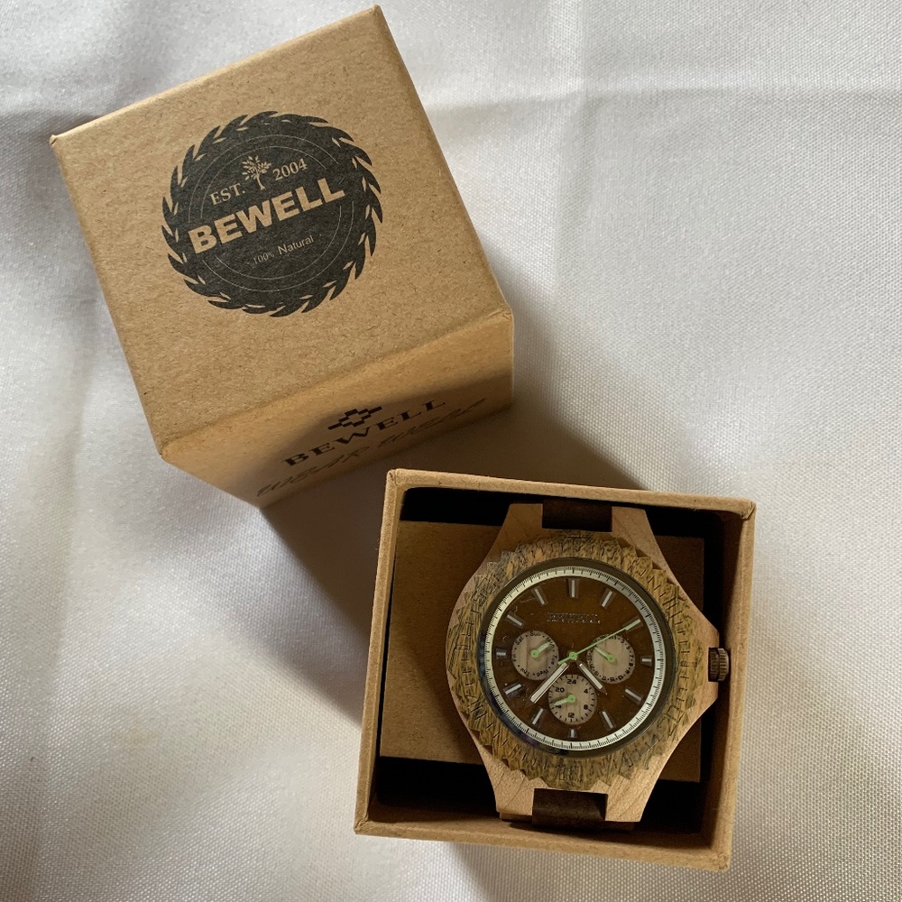 NIB! Bewell Wooden Eco Watch!